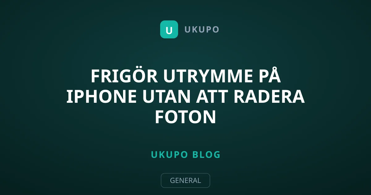 Frigör utrymme på iPhone utan att radera foton